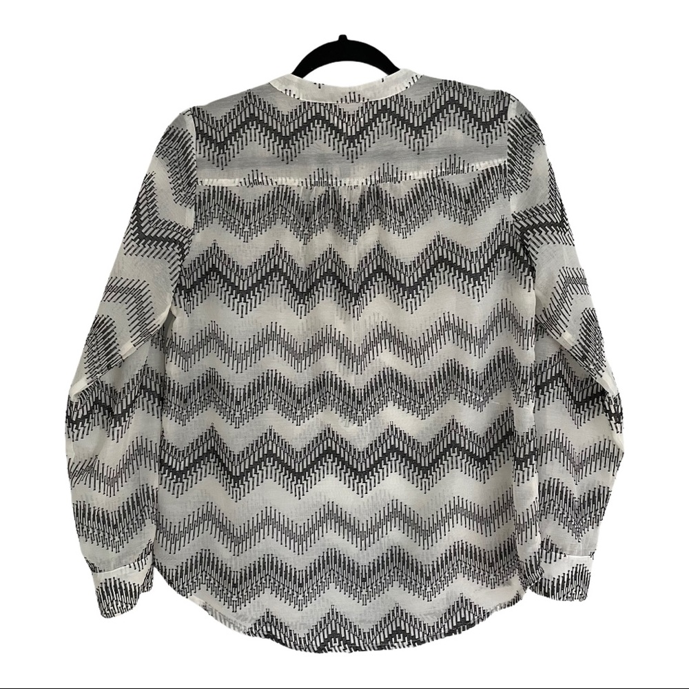 J.Crew Zip Zap Clip Dot Popover Sheer Blouse View 5